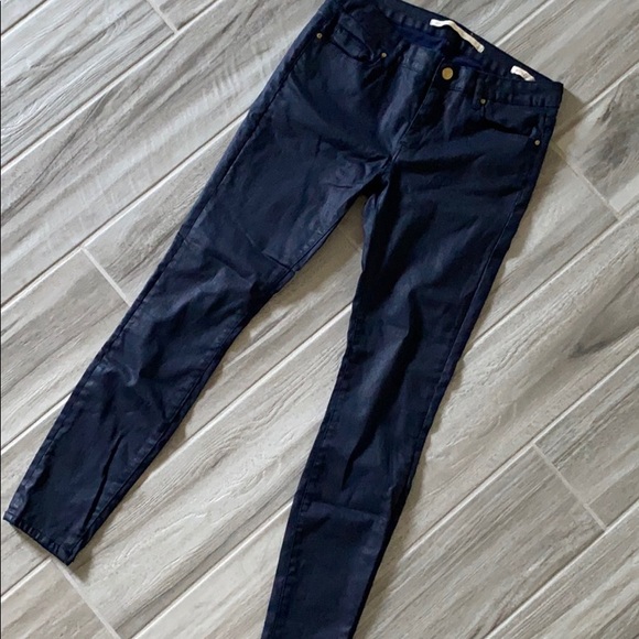Zara blue lacquer jeans sz 26
